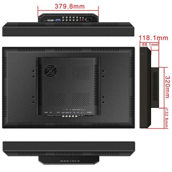 Black CCTV LCD Monitor 42 Inch , 220W CCTV Security Monitor AC 100V- 240V