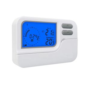 7-Day Programmable Thermostat with Blue Backlight for Home Heating