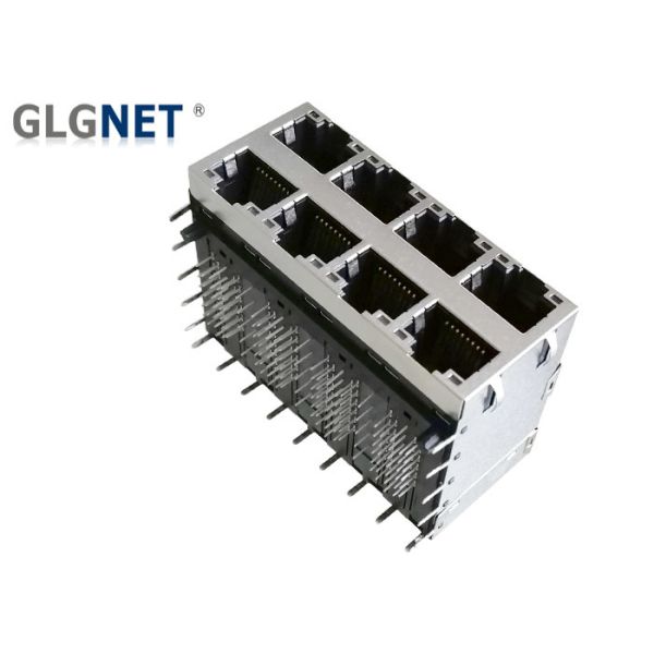 Buy DIP Mounting Stacked RJ45 Connectors Modular Jack With 5G Integrated Transformer at wholesale prices