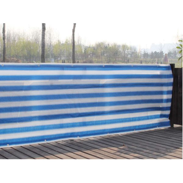 HDPE Balcony Shade Net With Color Strip For Courtyard And Garden