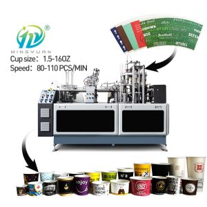 Quality 100 Pcs/Min High Speed 16oz Disposable Paper Cup Machine for sale