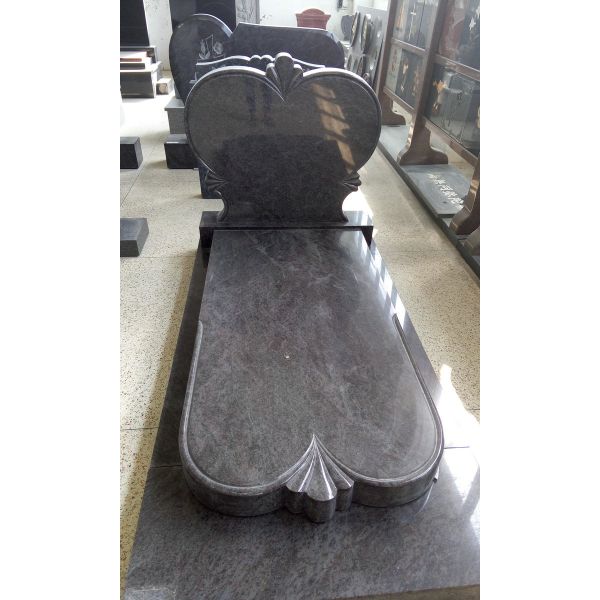 Poland style black engraving tombstone