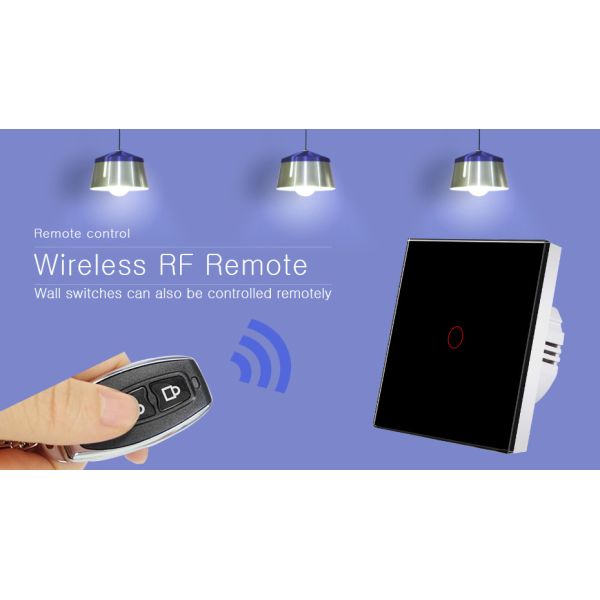 433RF Wireless Remote Control Switch 1gang 0 - 20 Meters Smart Wall Light Switch