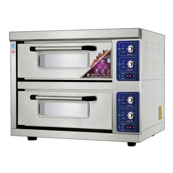 2 Decks 2 Trays Stainless Steel Electric Baking Ovens Laminated-Type Features Energy-Saving Temperature Range 20~300°C