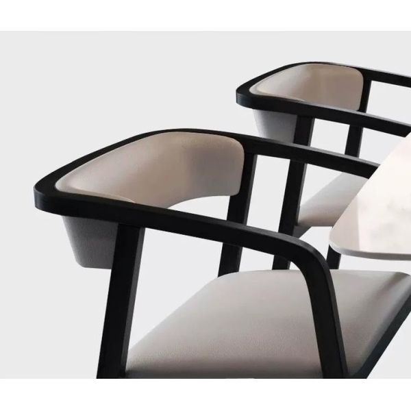 Europe antique China made leather oak wood dining chair