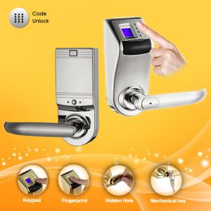 Hidden Keyhole Remote Control Password Door Lock with Low Voltage Warning