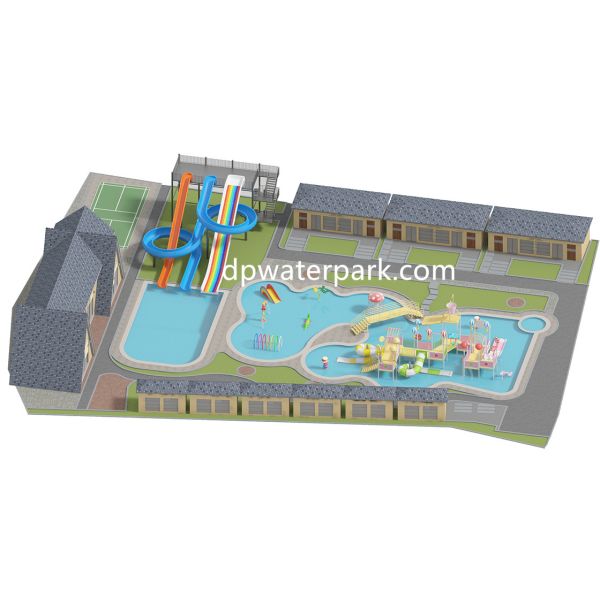 Hotel Aqua Park Design Fiberglass Water Play Equipment Customized Resort Water