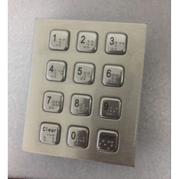 RS232 Braiile Industrial Keypad Personalized Braille Symbols Long Key Stroke