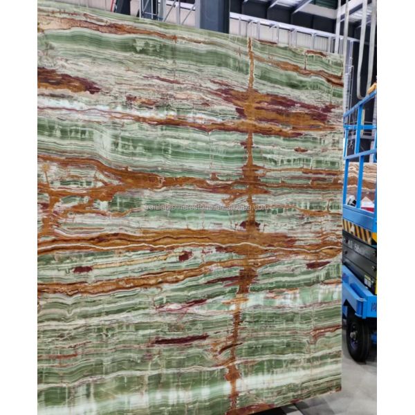 Polished Surface Finishing Pakistan Bamboo Onyx Marble Slabs for Table Modern Design Style