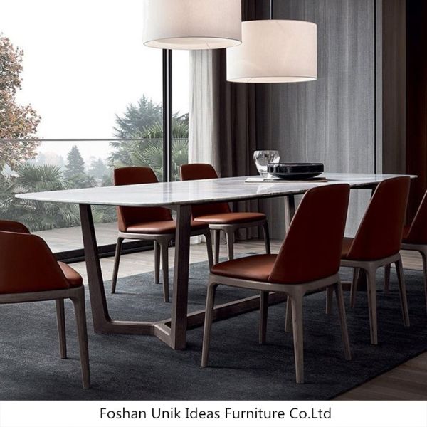 Black Brown Grey Nordic Dining Chair 60cm Seat Height Leather Ash Wood Dining Chairs