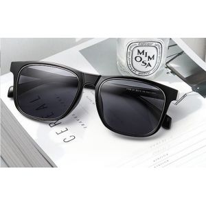 Square TAC Polarised Glass Sunglasses , Square Plastic Sunglasses Men Black