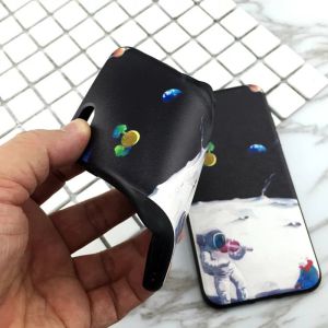 Soft TPU Silk Grain Star Illustration Cute Astronaut Image Back Cover Cell Phone