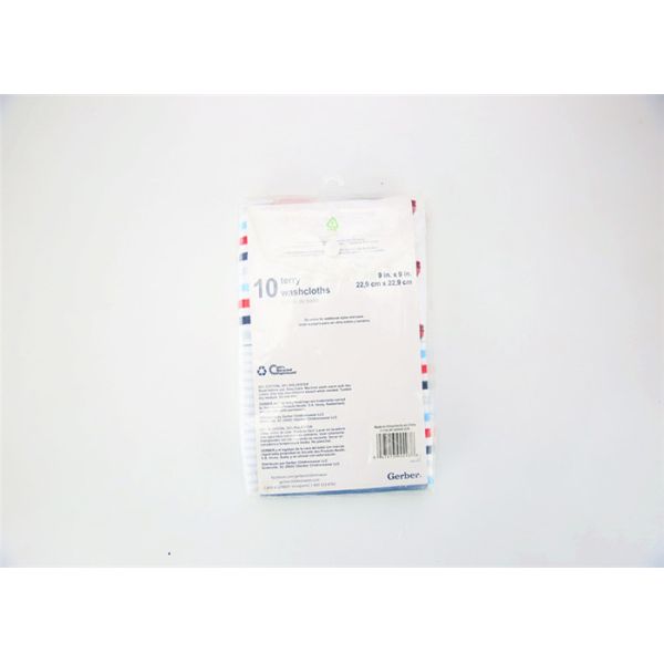 10pk Knit Washcltoh Bath Washcloths 100% Cotton Various Color Baby 200G