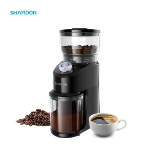 Blue LED Light Burr Conical Grinder 2 To 12 Cups Safety Lock Office Espresso Machine