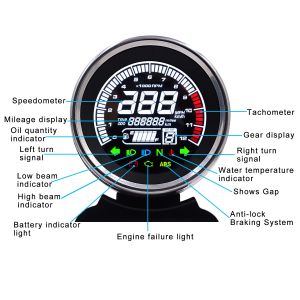 ODM Multifunction 12V Universal Motorcycle Lcd Digital Speedometer