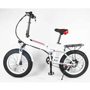 30KG Net Wight Folding 20 Inch Electric Bike , 25km/H Fat Tire Folding Bikes