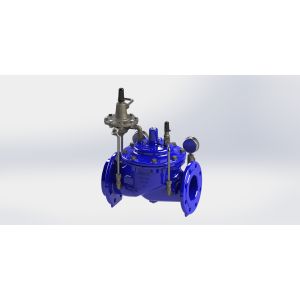 Blue Stainless Steel Flow Control Valve Water Constant Flow Rate Control