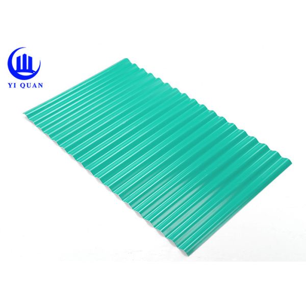 Colored Light Weight UPVC Roofing Sheets Shining Surface 60 Degree Round Wave