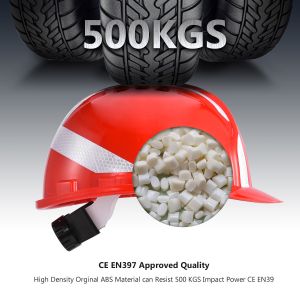 Red Lightweight ABS Construction Safety Helmets Workplace Safety Equipments