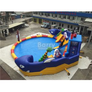 Summer Sharp Inflatable Water Park , Crocodile Island Inflatable Water Slide