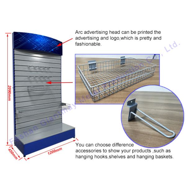 Portable Metal Slatwall Stand Cellphone Accessory Display Rack Slat Wall Accessories