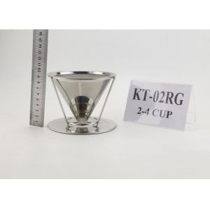 Eco - Friendly Stainless Steel Coffee Dripper Reusable With Separating Stand