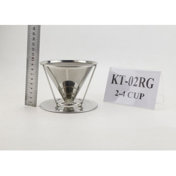 Buy Eco - Friendly Stainless Steel Coffee Dripper Reusable With Separating Stand at wholesale prices