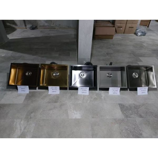 Handmade Undermount Coloured Stainless Steel Single Bowl Sink Stylish And