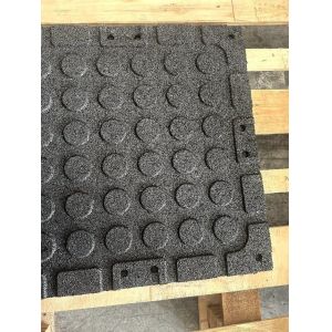 Black Rubber Floor Tiles with Groove Bottom for Gym Equipment and Fitness