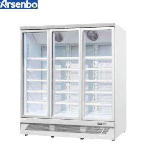 Multiclimate Vertical Glass Door Freezer , 750W 3 Door Merchandiser Refrigerator