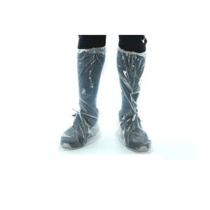 Transparent Slip Resistant Disposable Plastic Boot Covers With Elastic Cuff