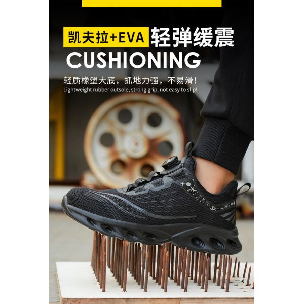 BOA Rotating Buttons Safety Shoes Stab-resistant Flying Knit Material And Steel Toe For Work