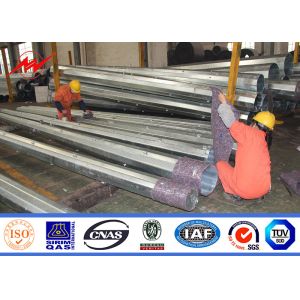 12m 350daN Electric Galvanized Steel Pole Bitumen Diameter 120mm - 280mm