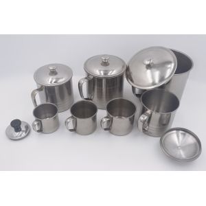 Kindergarten Children 13cm Stainless Steel Drinking Cup With Cover