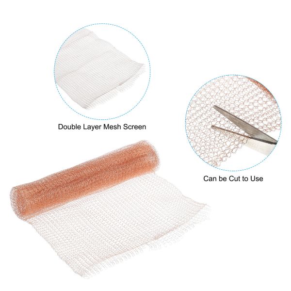 4mm\u2716\ufe0f5mm Copper Knitted Wire Mesh Rolls 100% Purity 0.18mm Wire Diameter