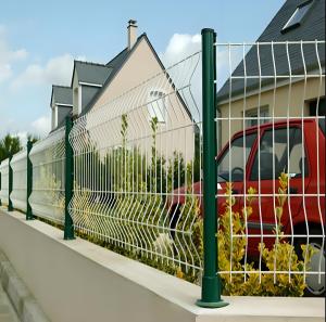 China 1.5M Dark Green PVC Coating V Mesh Security Fence 3D Park Welded Security Fence on sale