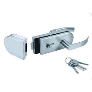Stainless Steel Glass Door Lock With Key , Handle Sliding Glass Door Latch