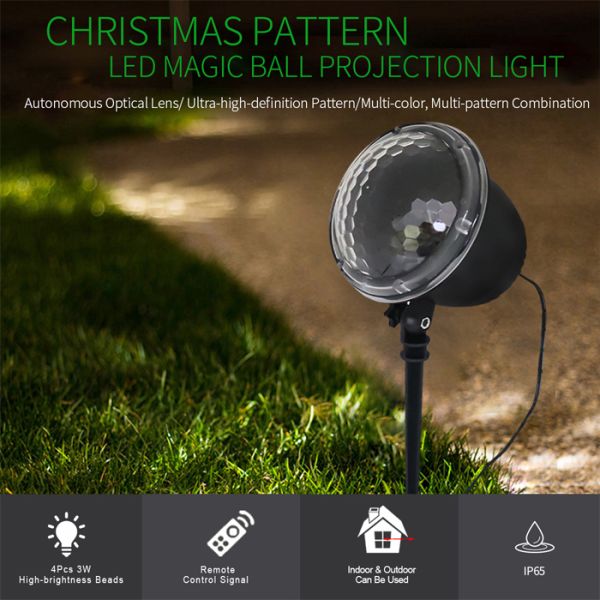Outdoor Christmas Pattern Magic Ball Led Projector Light IP65 24pcs / CTN TSA818A
