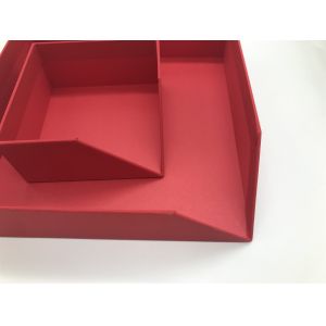 Custom Special-shaped Red Box with Logo Silver Foiled, Jewelry Box for Necklace