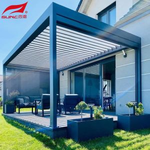 Smart Remote Controlled Aluminum Garden Pergola Waterproof Windproof Gazebo