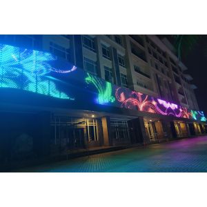 Programmable Transparent LED Mesh Screen S30 P50 P100 Waterproof IP65