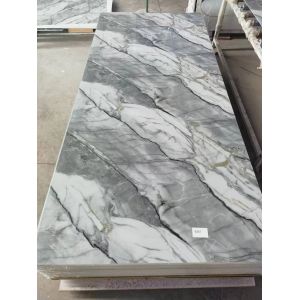 Waterproof High Glossy PVC Wall Panel Artificial Stone UV Marble Veneer for