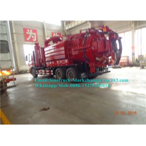 Sinotruck 8000L Combination Sewer Cleaning Truck With Vacuum Suction System