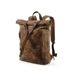 School College Rucksack Computer Bag , Canvas Leather Satchel Bookbag