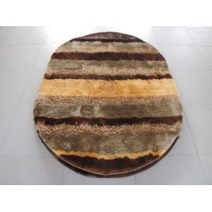 Oval Polyester Shaggy Mixed Shaggy Carpet Stripe Shaggy Rug