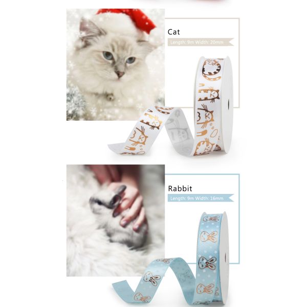 Present Packaging Ribbon Gold Christmas Glitter Bag Gift gliding Edge Technics Style custom ribbon printed ribbon