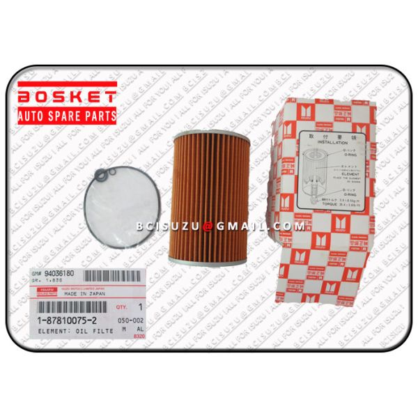 1-87810075-3 Isuzu Rubber / Paper Filters Fsr11 6BG1 Oil Filter Element 1878100753
