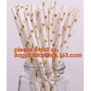 biodegradable gold stamping paper straw,colour disposable wholesale drinking