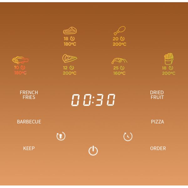 220-240V Large Capacity Air Fryer Oven with Touch Screen Control and Oil-Free Cooking