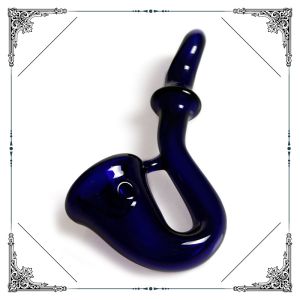 Green / Black Glass Hook Hand Smoking Pipe 4 Inches Pipe Hand Blown